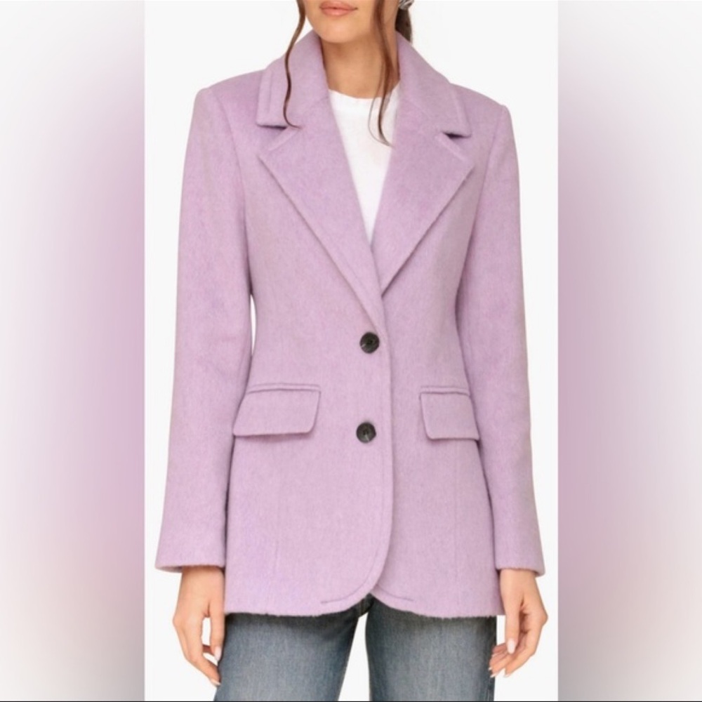 Avec Les Filles Lavender Tailored Boyfriend Blazer